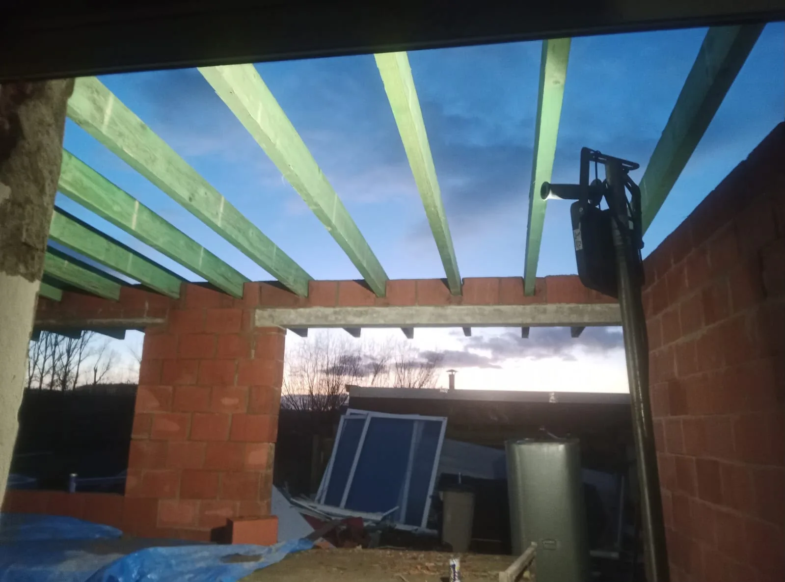 Structure de toiture de l'extension